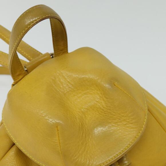 DIOR Backpack Leather Gold Yellow - Picture 6 of 13